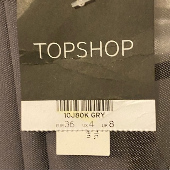 Topshop Gray Mesh Sheer Overlay Dress NWT US 4 #10J80K - Picture 13 of 15